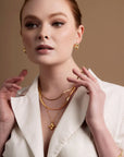 Ridged Cross Pendant Necklace