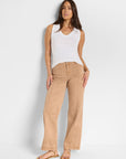 Cotton Sateen Wide Leg Pant