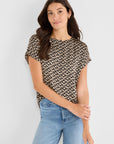Lacy Diamonds Tee - Black Multi