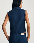 Bria Vest - Dark Linen Denim