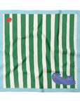 Blue Cat Stripe Cotton Bandana