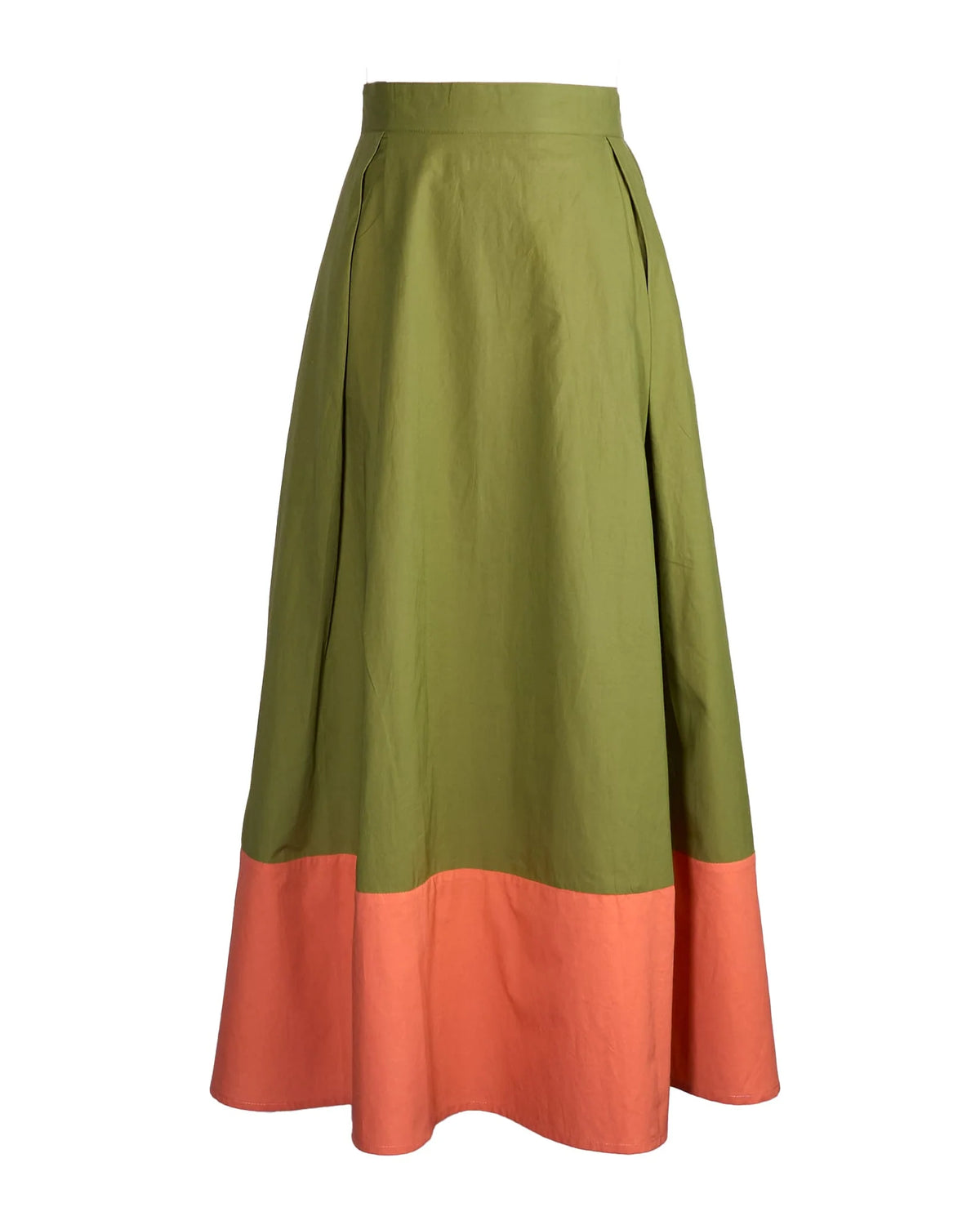 Clementine Colorblock Skirt - Salmon &amp; Olive