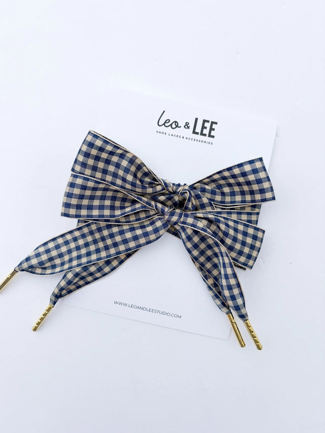Gingham Shoelace - Navy