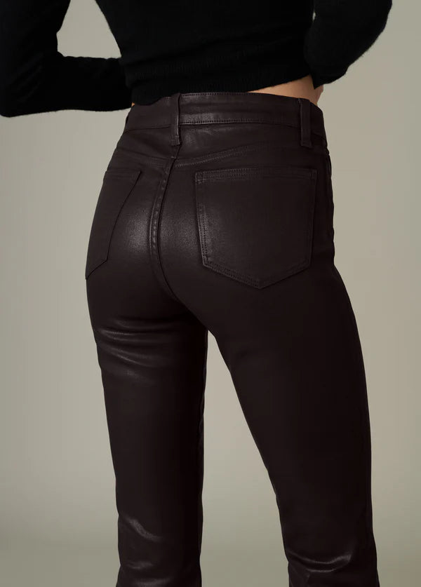 Callie Bootcut Crop - Coated Chocolate
