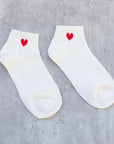 Mini Heart Ankle Sock - Red