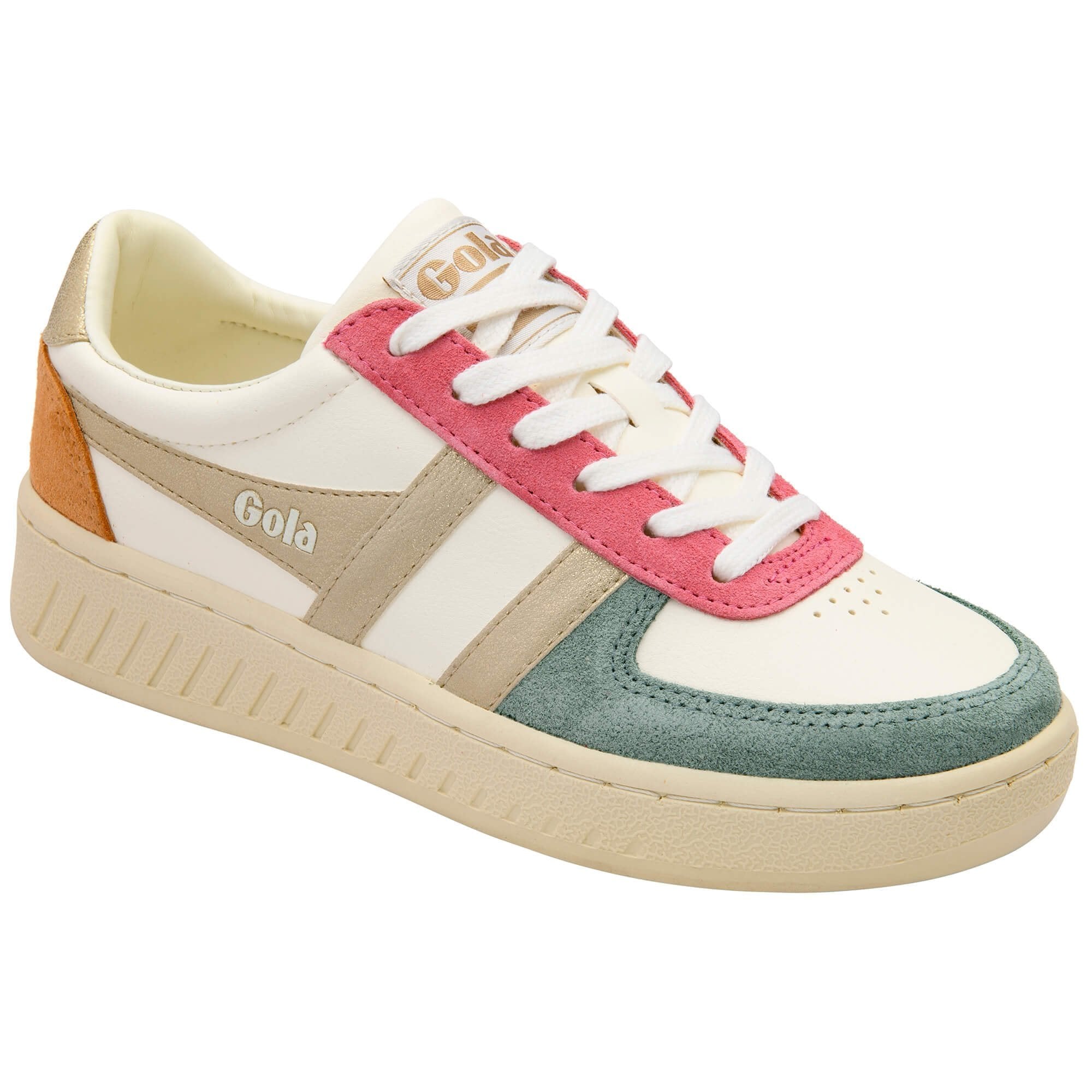 Gola Grandslam Off White, Green Mist, Gold &amp; Salmon