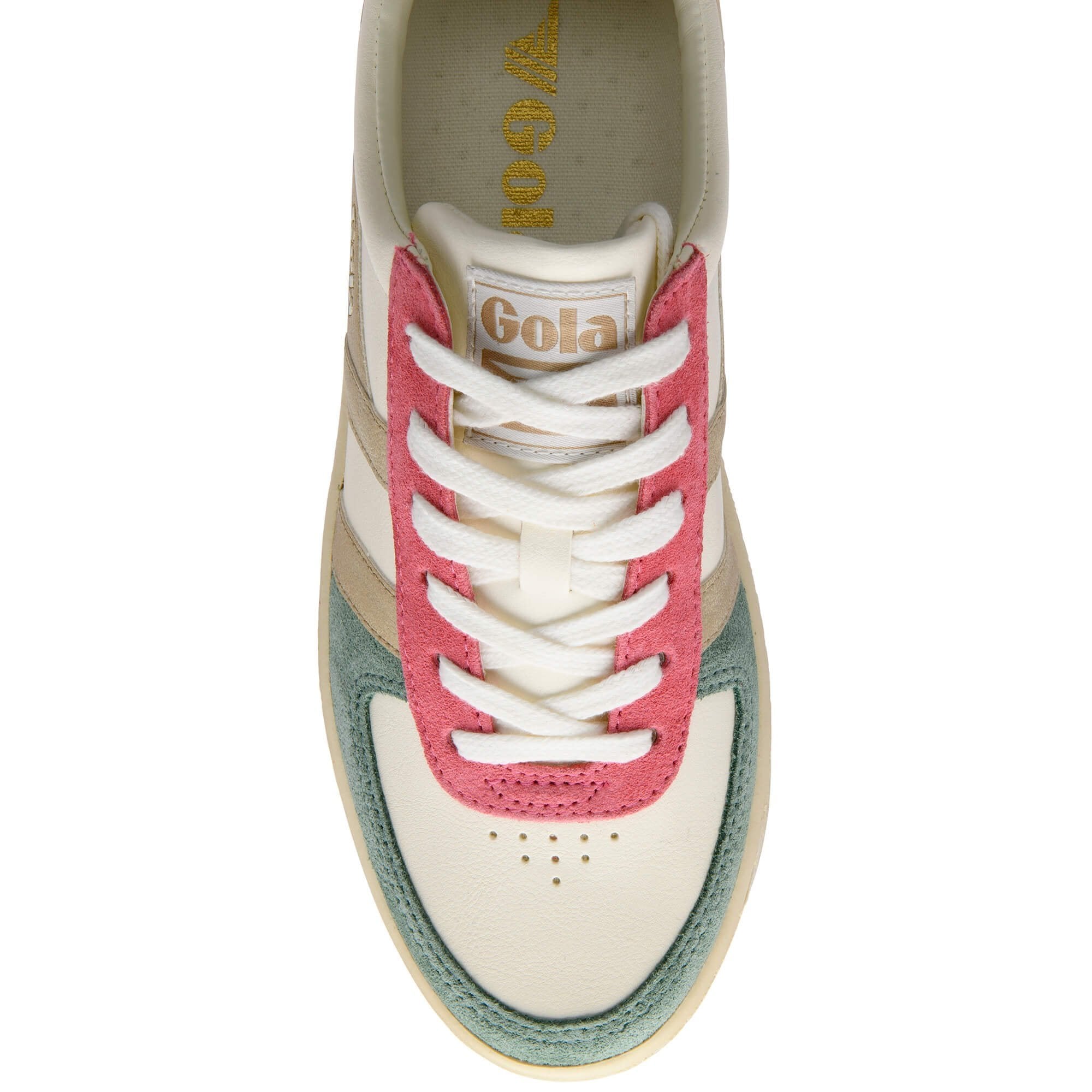 Gola Grandslam Off White, Green Mist, Gold &amp; Salmon