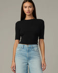 Half Sleeve Baby Tee - Black