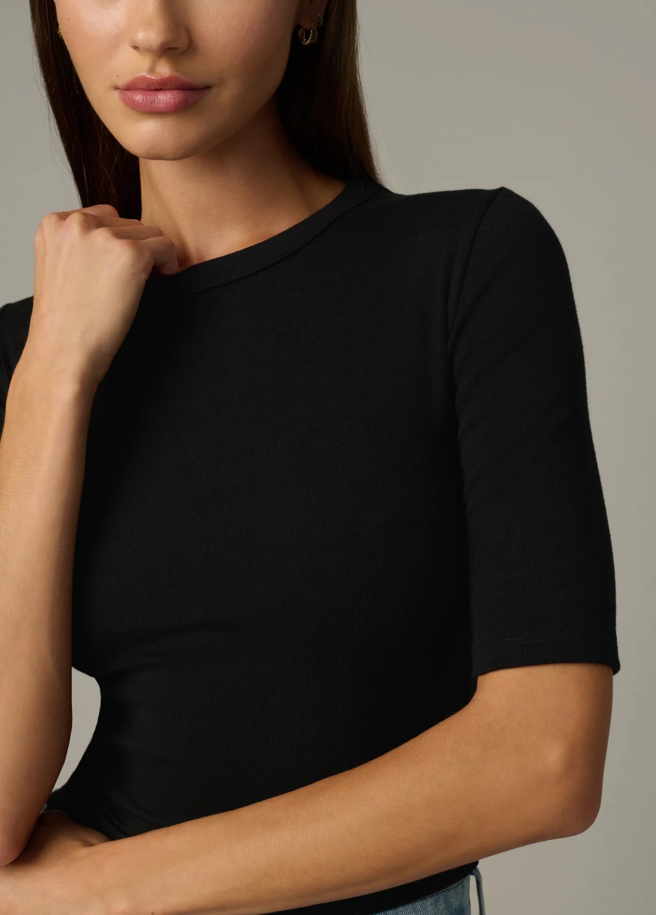 Half Sleeve Baby Tee - Black
