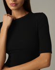 Half Sleeve Baby Tee - Black