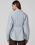 Cinched Waist Shirt - Sky Stripe