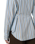 Cinched Waist Shirt - Sky Stripe