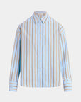 Cinched Waist Shirt - Sky Stripe