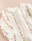 Long Sleeve Zip Onesie - Strawberry