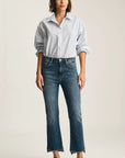Anika Cropped Flare Jean - Dark Brushed