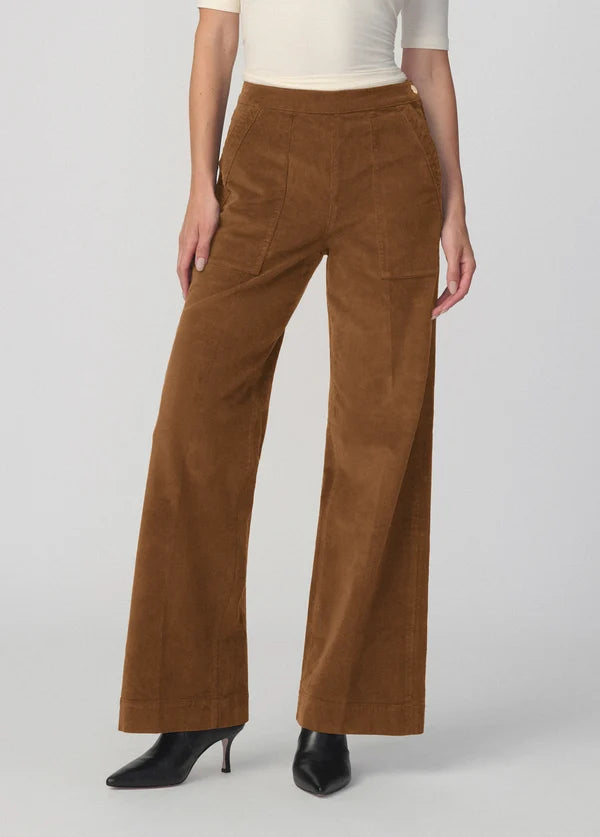 Corduroy Side Zip Wide Leg - Brown Bronze