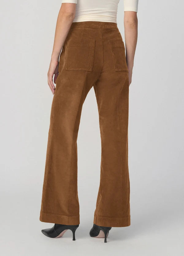Corduroy Side Zip Wide Leg - Brown Bronze