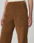 Corduroy Side Zip Wide Leg - Brown Bronze