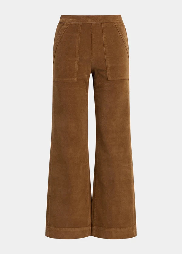 Corduroy Side Zip Wide Leg - Brown Bronze