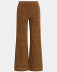 Corduroy Side Zip Wide Leg - Brown Bronze
