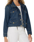 Crop Cargo Jacket - Laguna Blue