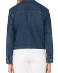 Crop Cargo Jacket - Laguna Blue