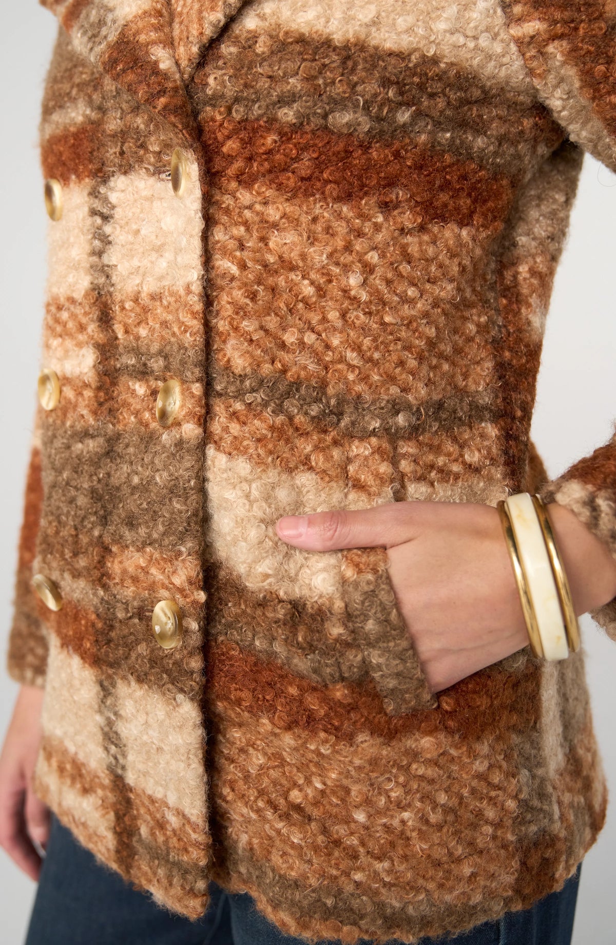 Double Breasted Peacoat - Nutmeg