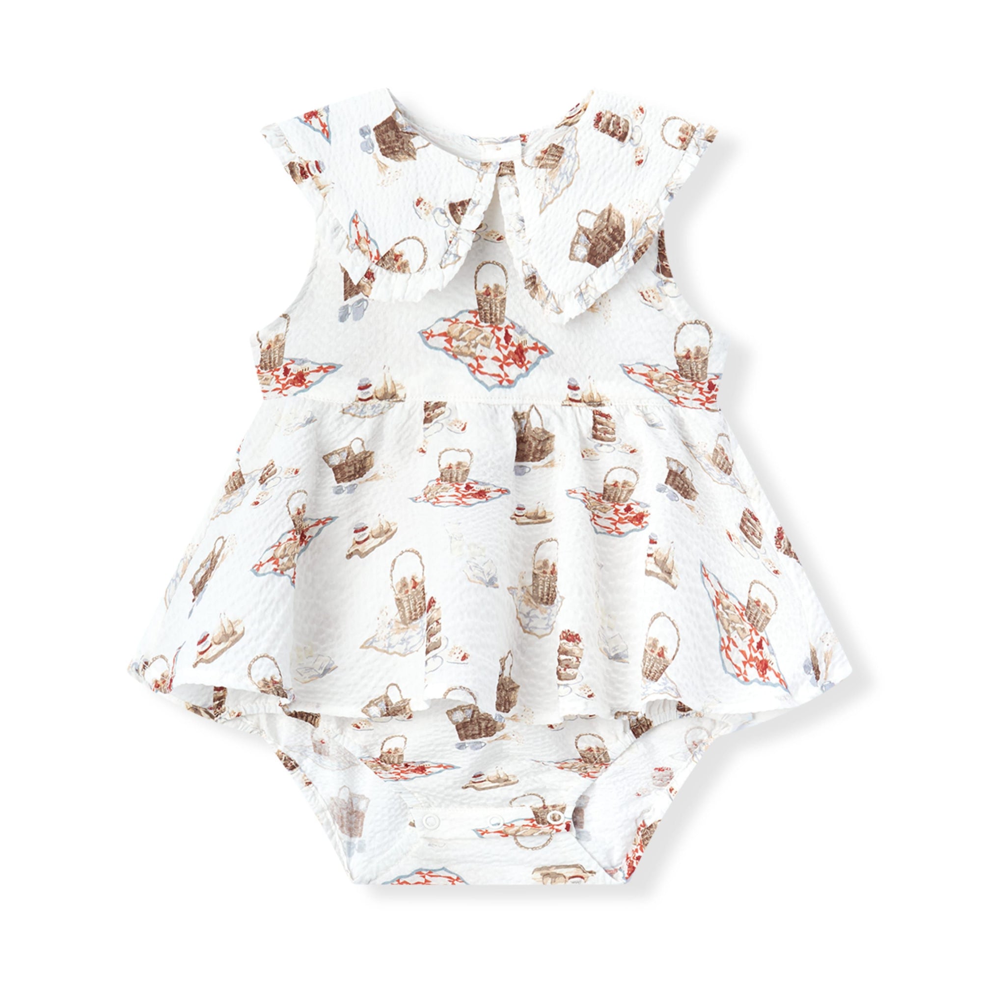 Ruffle Collar Onesie - Picnic