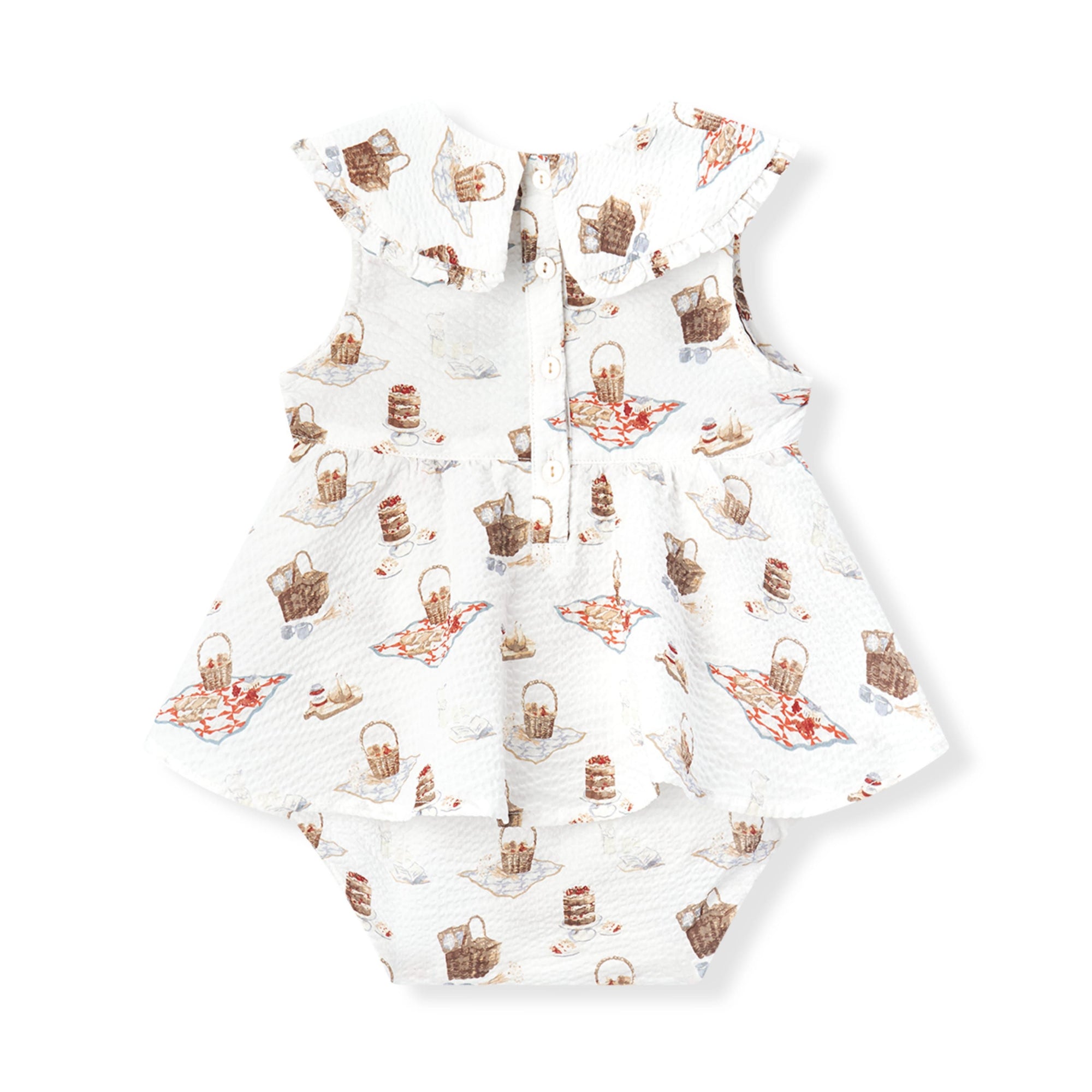 Ruffle Collar Onesie - Picnic
