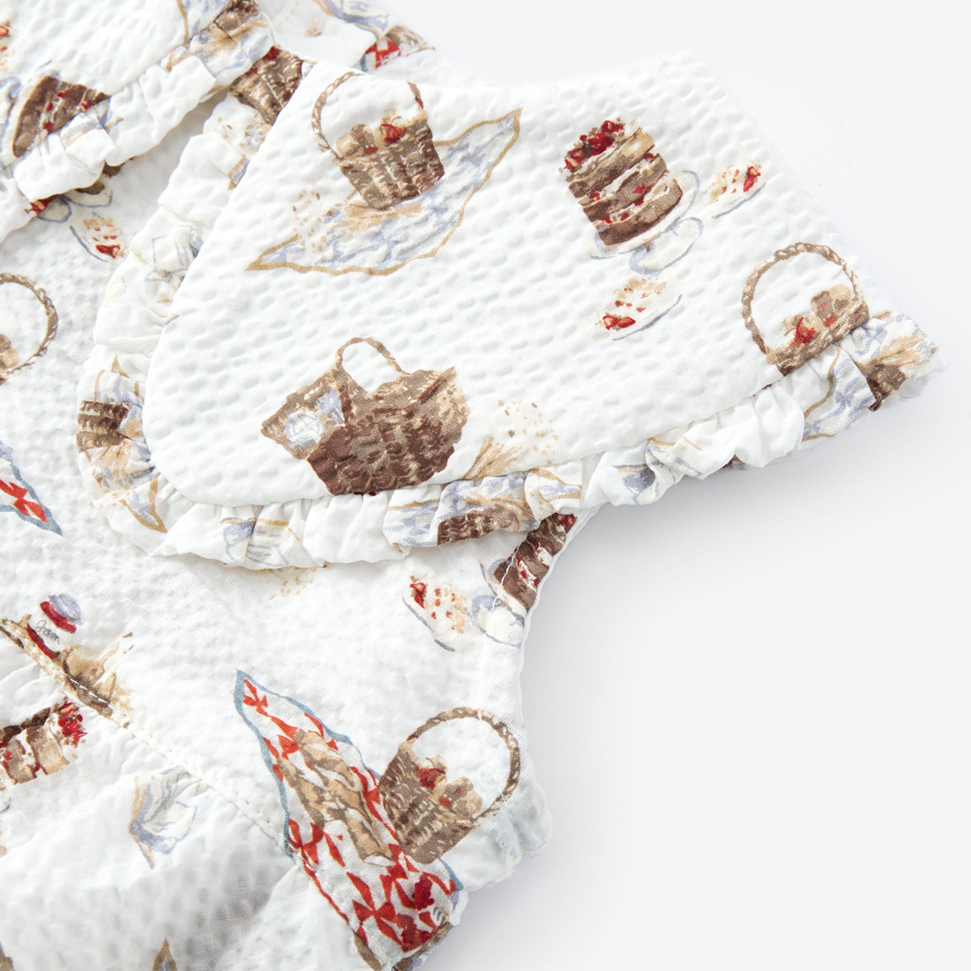 Ruffle Collar Onesie - Picnic