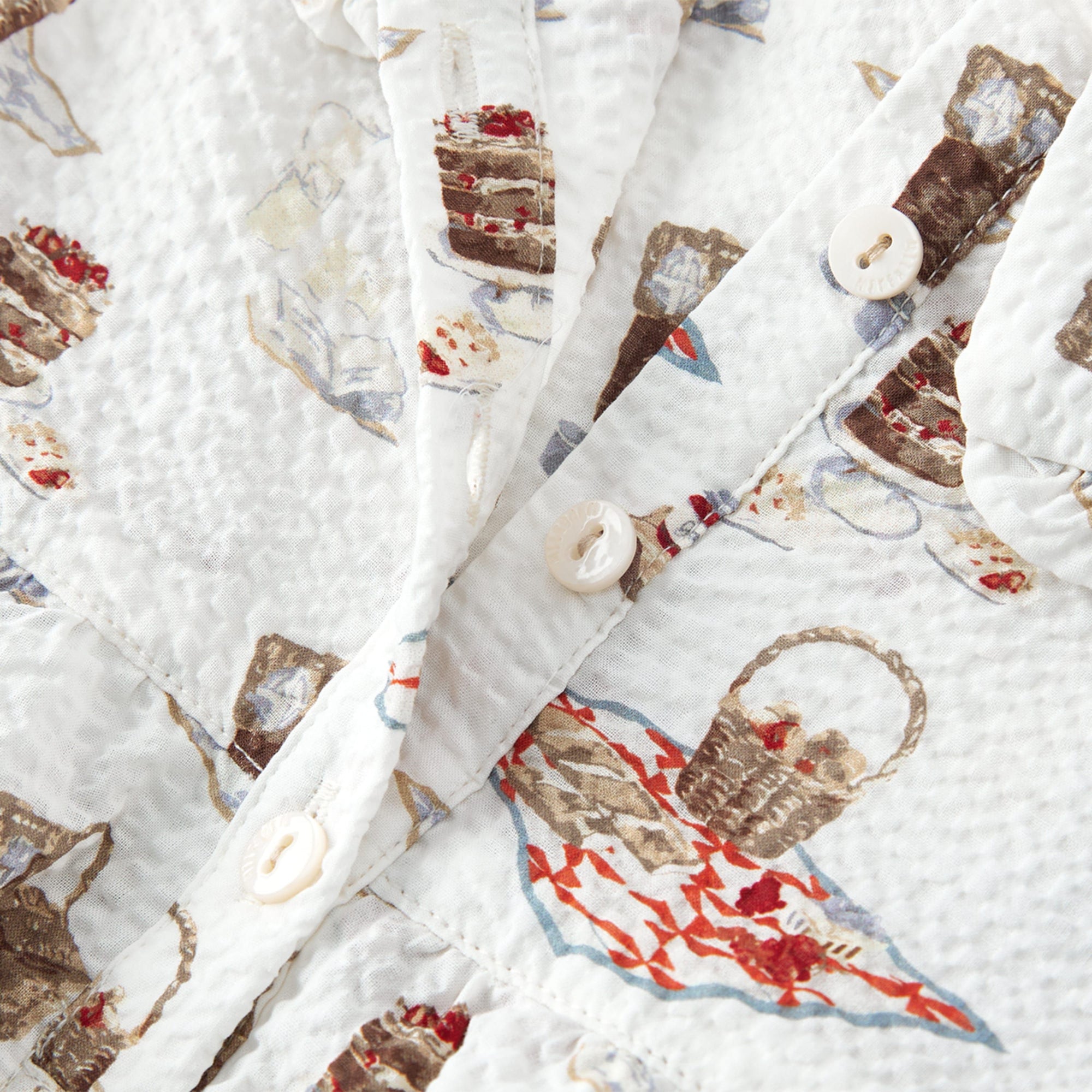 Ruffle Collar Onesie - Picnic