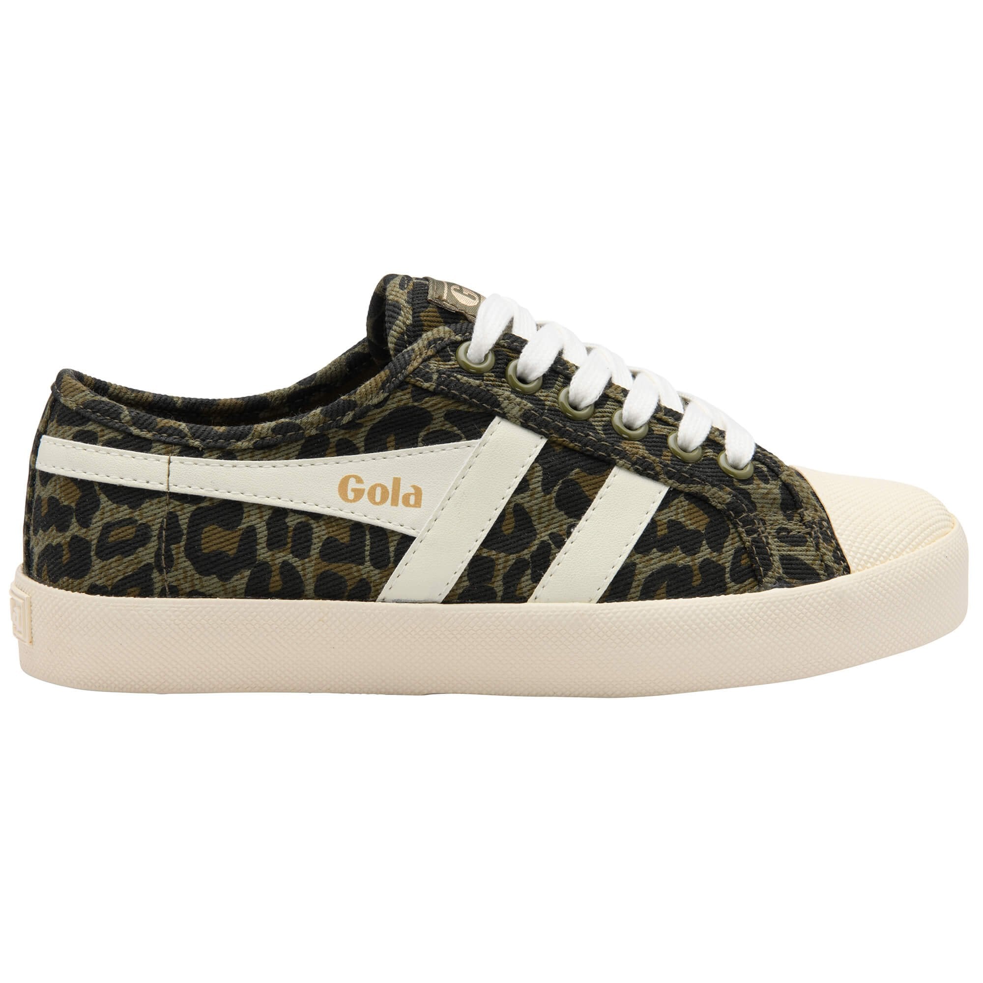 Gola Plimsoll - Leopard, Khaki &amp; Off White