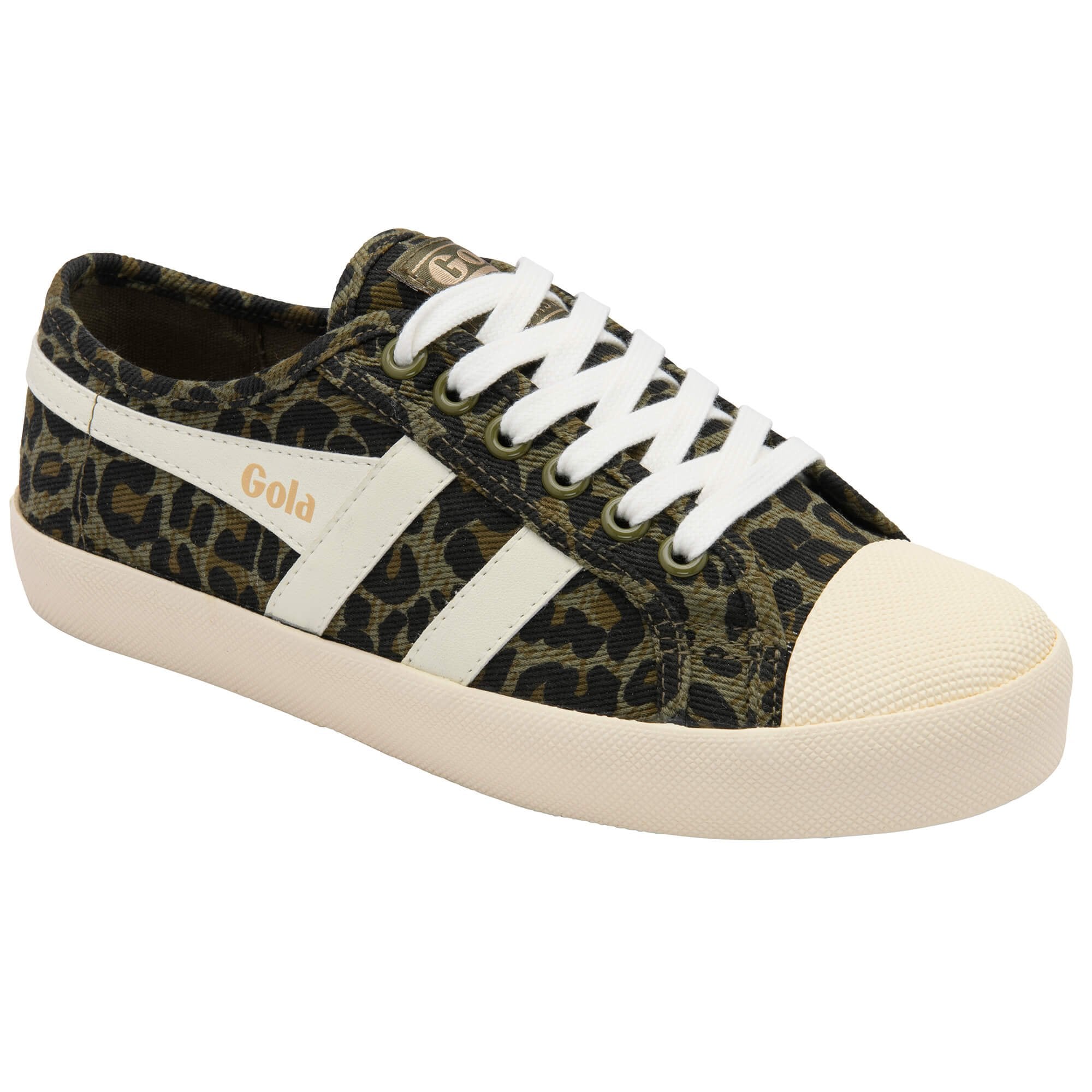 Gola Plimsoll - Leopard, Khaki &amp; Off White