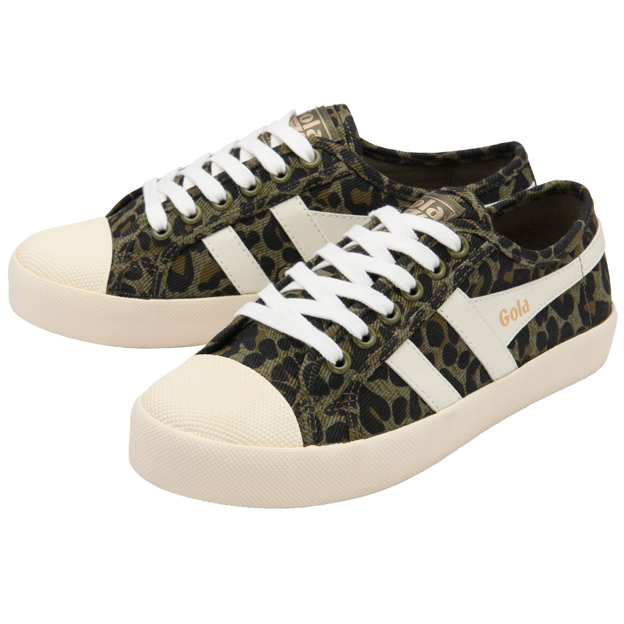 Gola Plimsoll - Leopard, Khaki &amp; Off White
