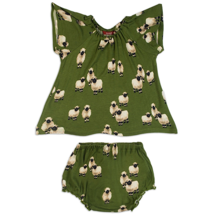 Sheep Bamboo Dress & Bloomer Set